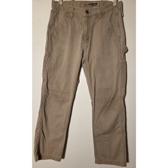 Carhartt Pants Mens 34x30 Khaki Tan Relaxed Fit Carpenter BNO324 Streetwear Work - Picture 1 of 10
